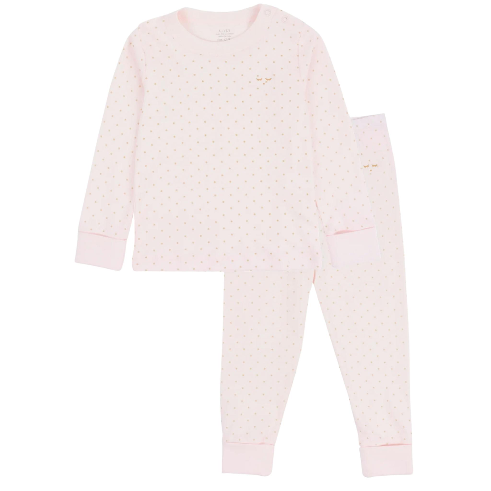 pyjamas från livly i rosa och guld saturday