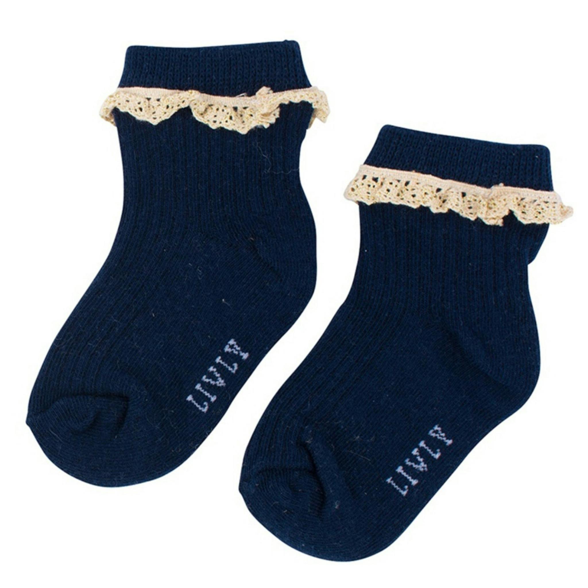 Strumpa - Lace socks navy