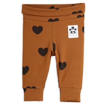 Leggings - Hearts Newborn Brown