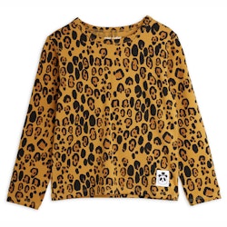 Tröja - Basic leopard ls tee Beige