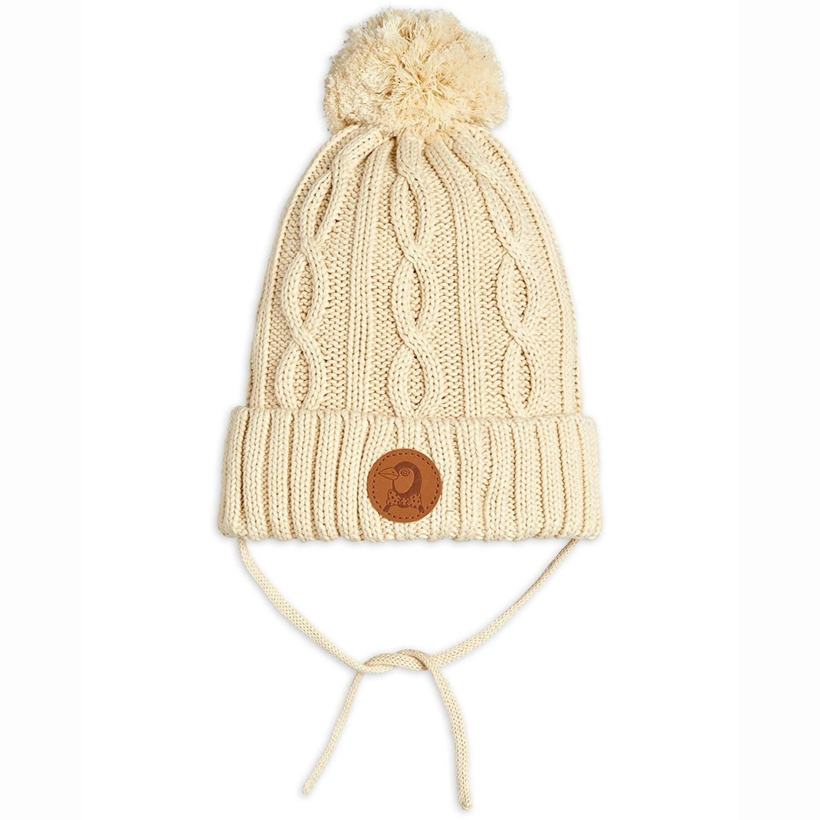 Mössa - Cable knitted pompom Offwhite