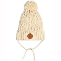 Mössa - Cable knitted pompom Offwhite