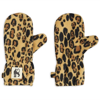 Vantar - Leopard fleece mittens