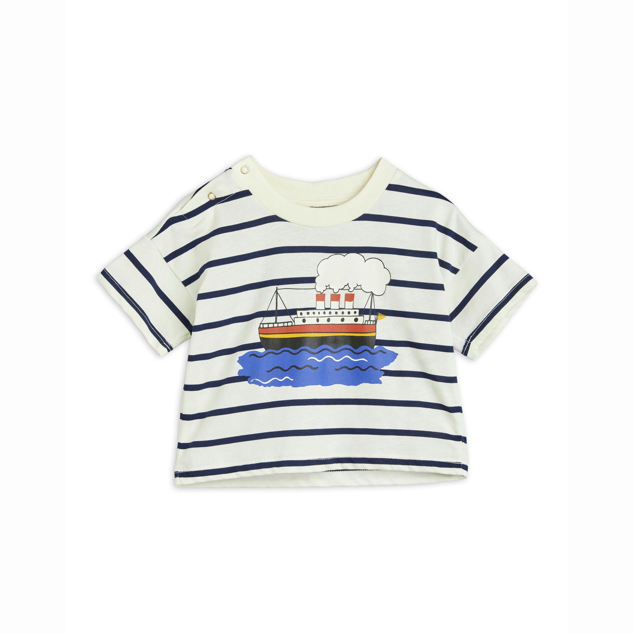 T-shirt i storlek 68/74 med Ferry Stripe-print från Mini Rodini.