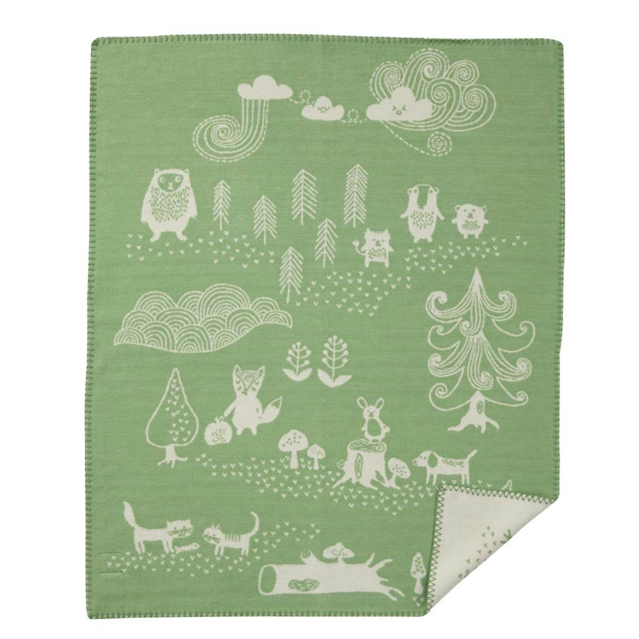 Finaste filten till ditt barn filten little bear i grönt kommer från Klippan.