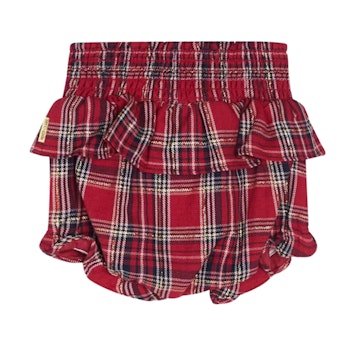 Shorts/byxkjol baby - Hilma rödrutig Teaberry
