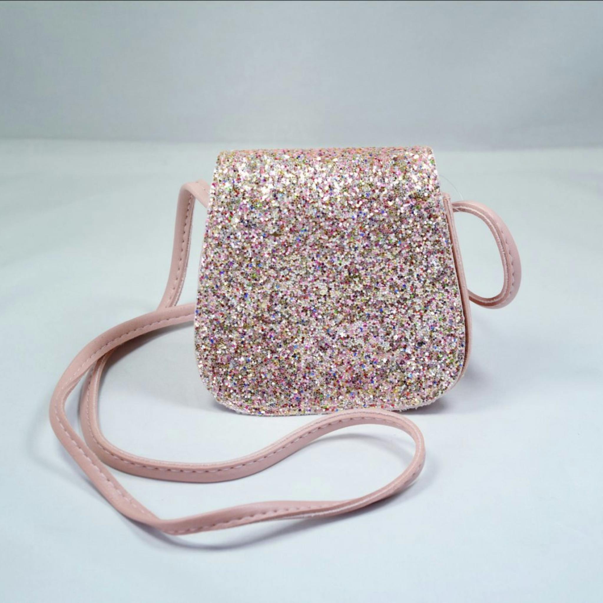 Handväska - Rosa glitter