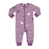 Söt heldress/pyjamas med djur på skridskor och en ljuvlig färg i lila från Villervalla.