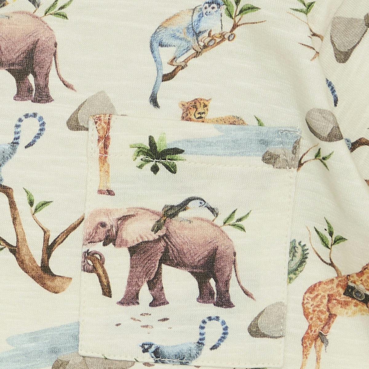 t-shirt med krokodiler, elefanter, giraffer m.m.