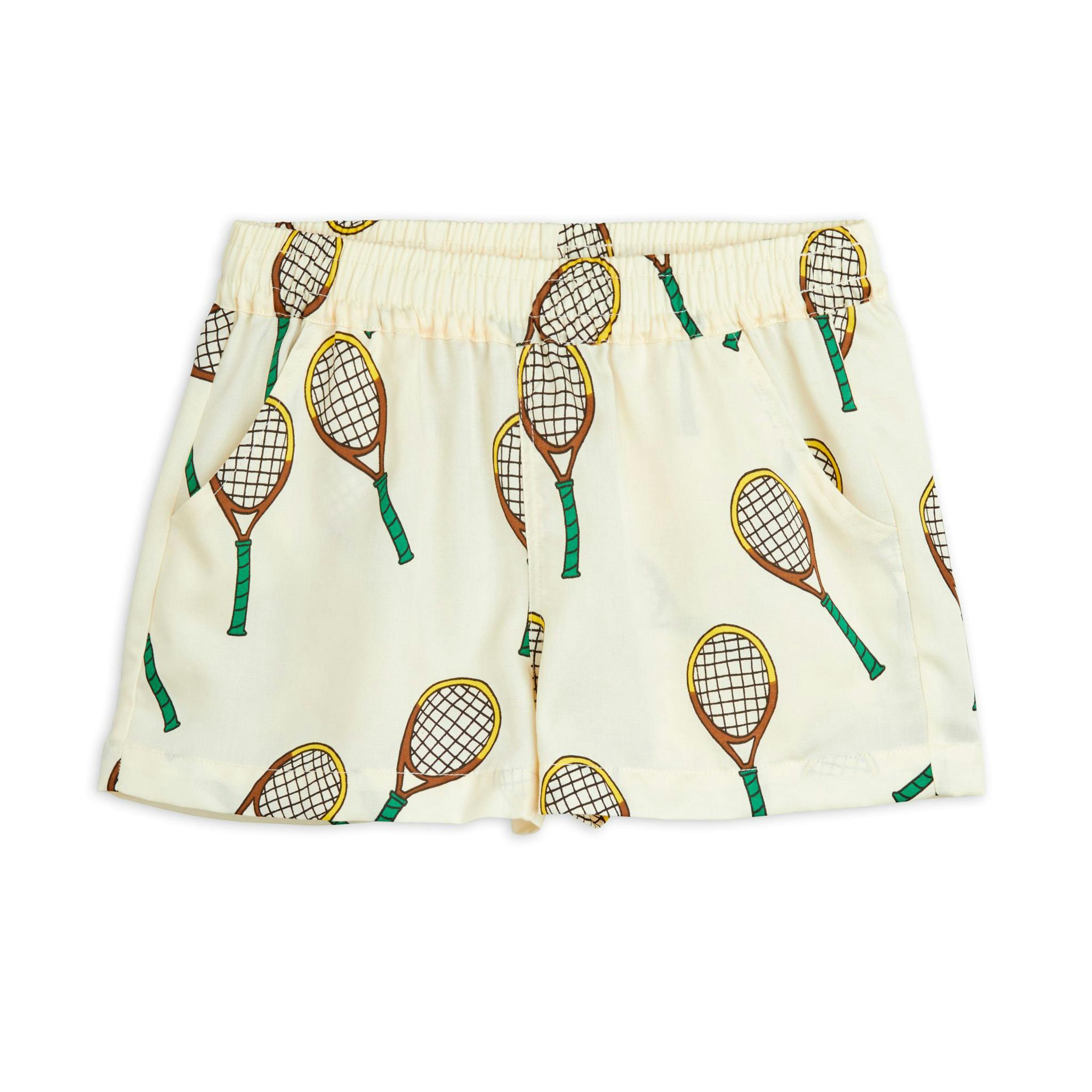 Från Mini Rodini eleganta shorts i vävt tyg och fint tryck av tennisrackets runtom.
