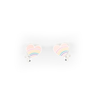 Örhänge clips - Rainbow heart