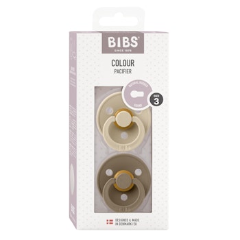 BIBS Colour napp 2pack - Vanilla/Dark Oak latex storlek 3