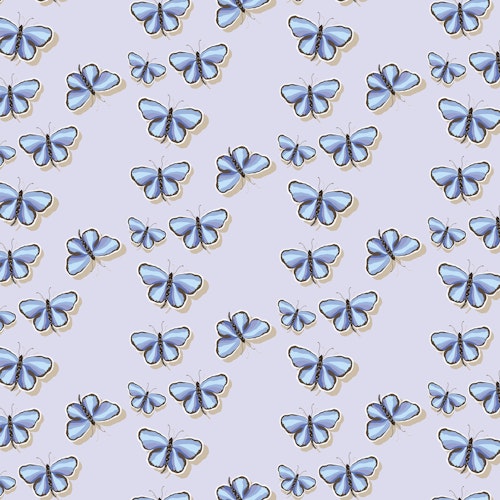 mönstret blåvingar på semesterhumör på blå på cirka en kvadratmeter tyg