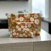 necessär makeupväska orange höstblommor blommor höstanemoner förvaring blommigt textil textildesign tyg hållbart återvunnet gots bomull