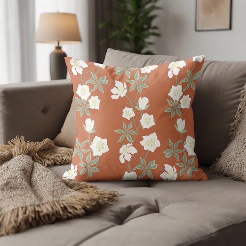 Belle Helle på stugvärme, julrosen Helleborus på bomull
