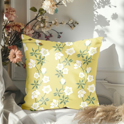 Belle Helle på vintersol, julrosen Helleborus på bomull