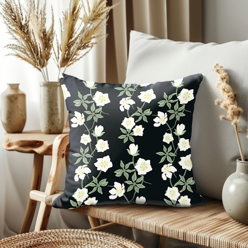 Belle Helle på decembernatt, julrosen Helleborus på bomull