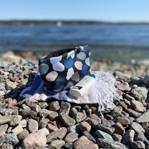 Stenstranden, mitt skärgårdsinspirerade mönster på bomull