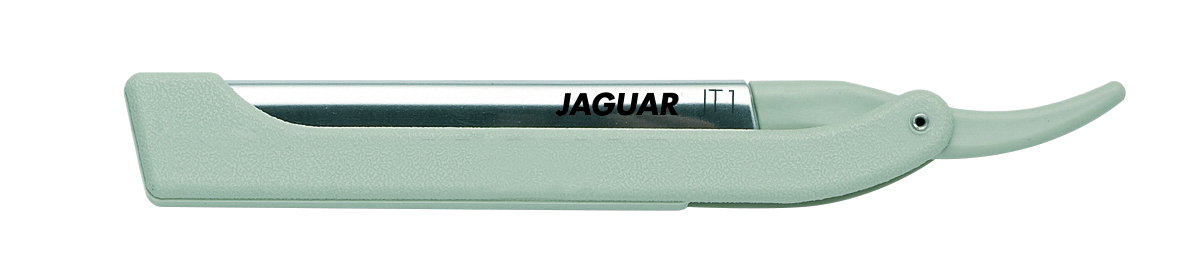 grå och silvrig frisörkniv jaguar JT1