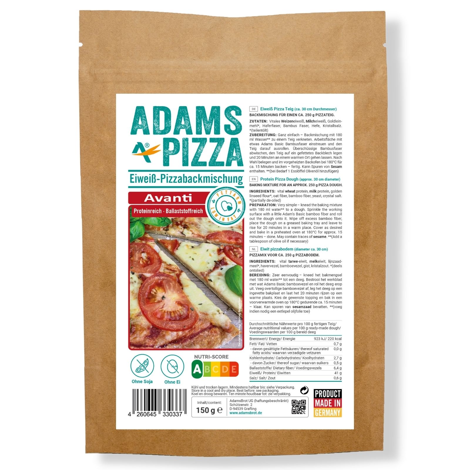 AdamsBrot Pizza bakningsmix - Avanti 150g