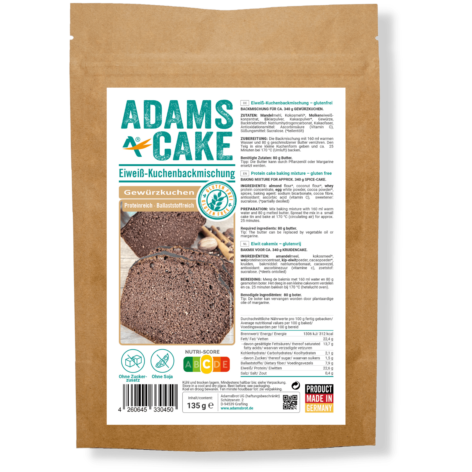 AdamsBrot Tårtbakningsmix - Kryddkaka 135g