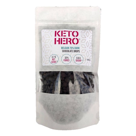 KETO-HERO Belgisk Mörkchokladdroppar 300g