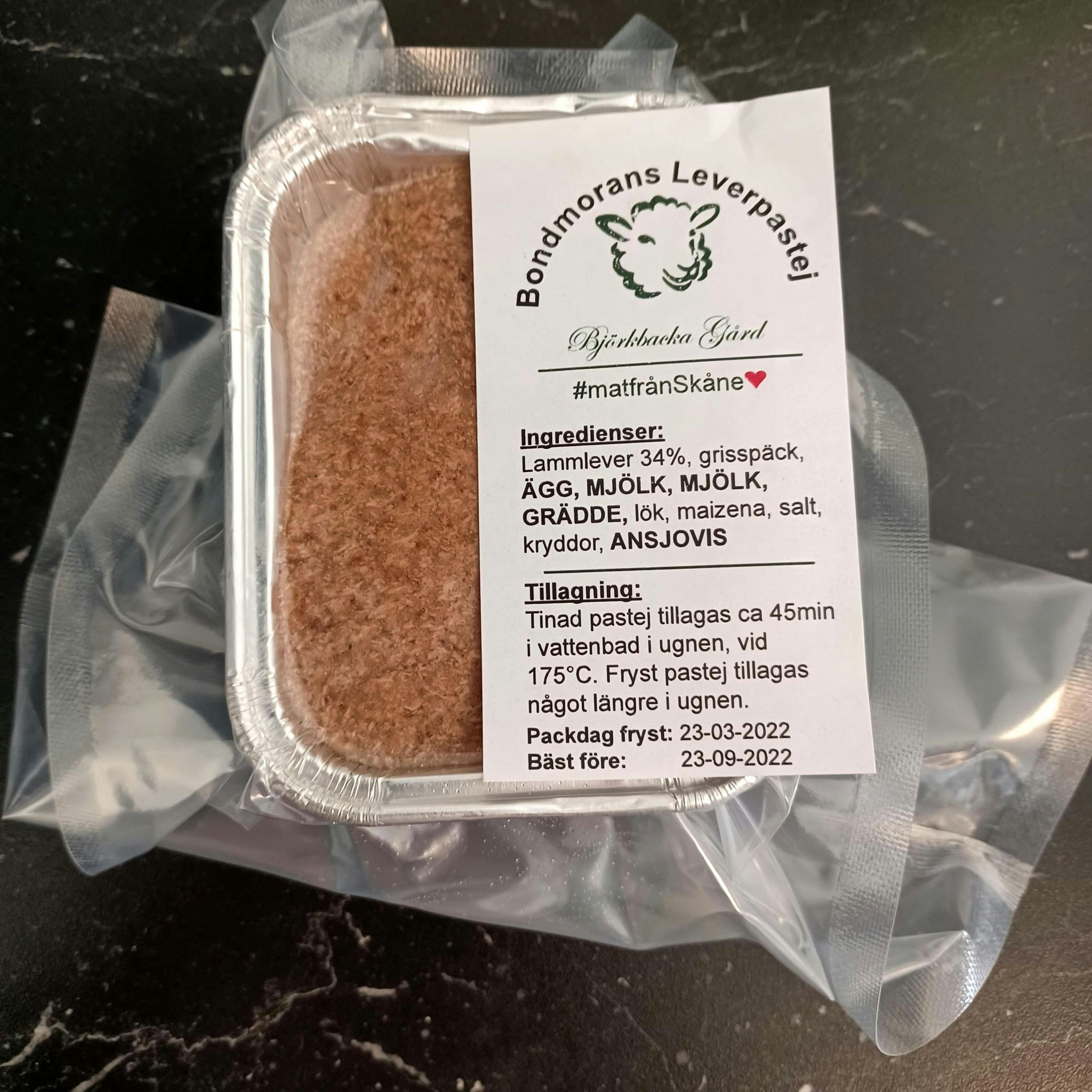 Bondmorans Leverpastej Bakad 250g, Björkbacka Gård