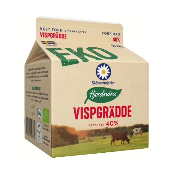KD Vispgrädde 40% KRAV 0,3liter KORT DATUM, Skånemejerier