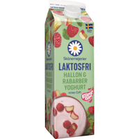 Laktosfri Hallon Rabarber 2,5% 1000 g KORT DATUM, Skånemejerier