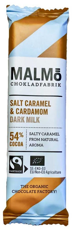 Mörk mjölkchoklad Salt Caramel & Kardemumma 25g, EKO Malmö Chokladfabrik