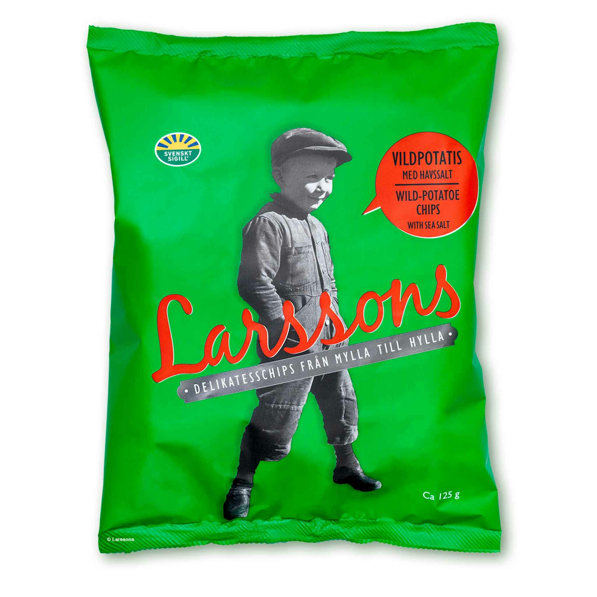 Vildpotatischips med havssalt 125g, Larssons Chips
