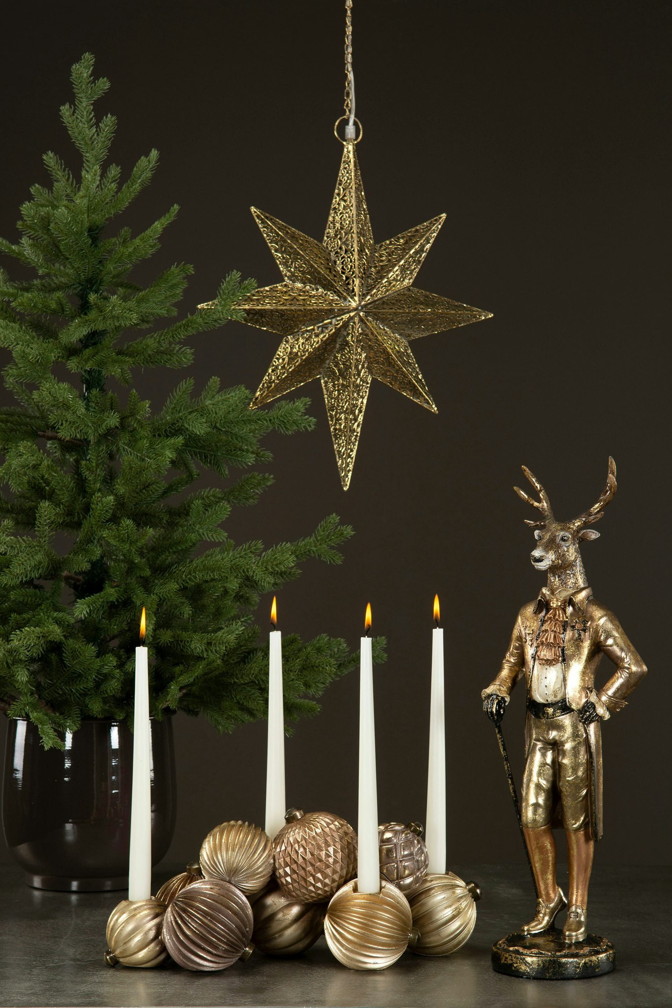 Julstjärna Vision, el, mässing