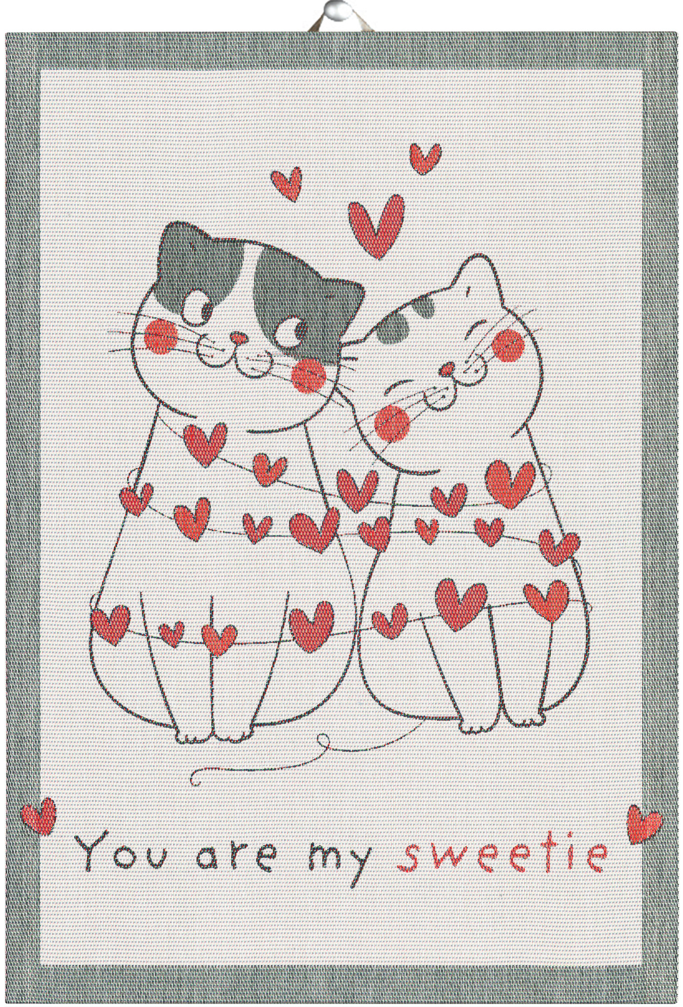 Handduk Love of Cats 35x50 cm, Ekelunds Linneväveri