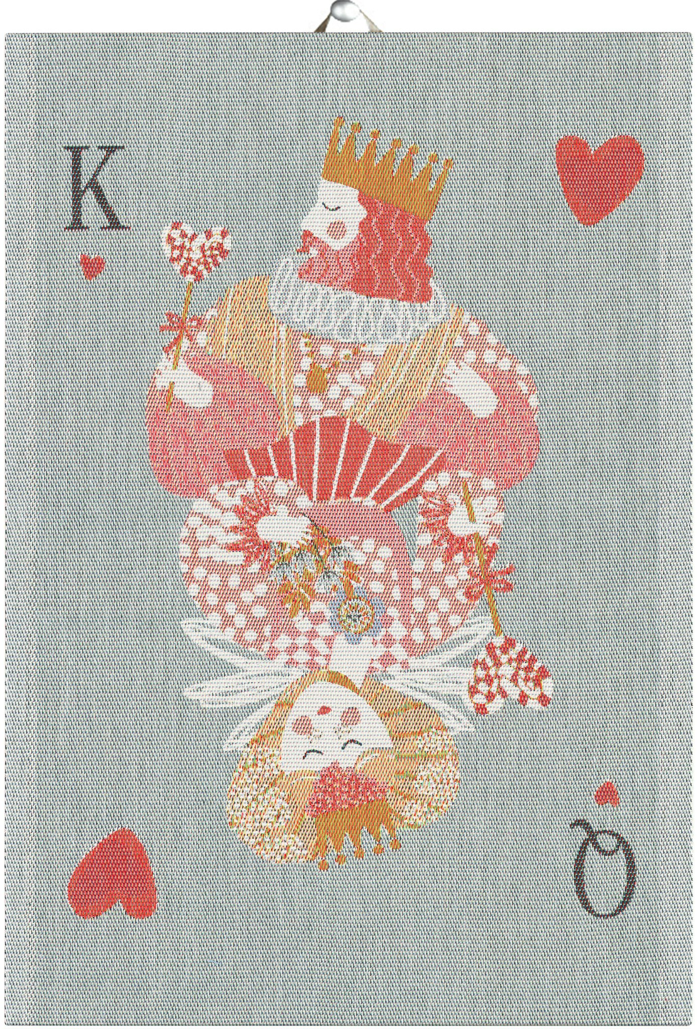 Handduk King of Hearts 35x50 cm, Ekelunds Linneväveri