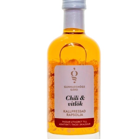 Chili & Vitlök Kallpressad rapsolja 250 ml, Gunnarshögs Gård