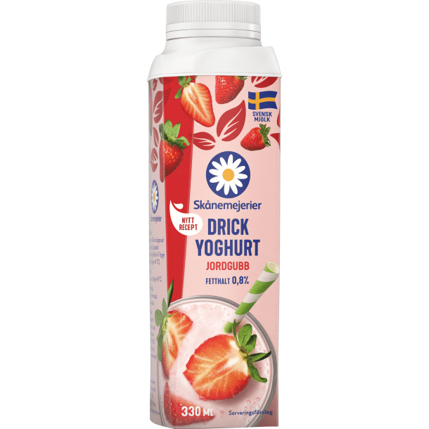 Drickyoghurt Jordgubb 0,5% 330 ml, Skånemejerier