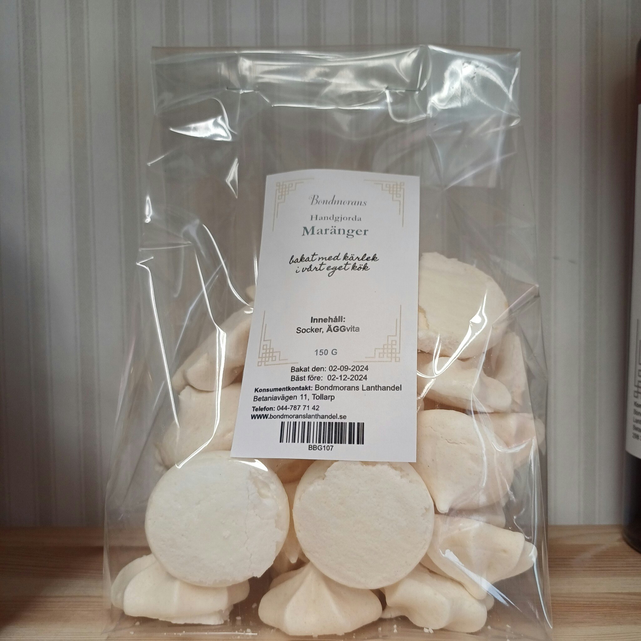 Handgjorda Maränger, 150g Bondmorans