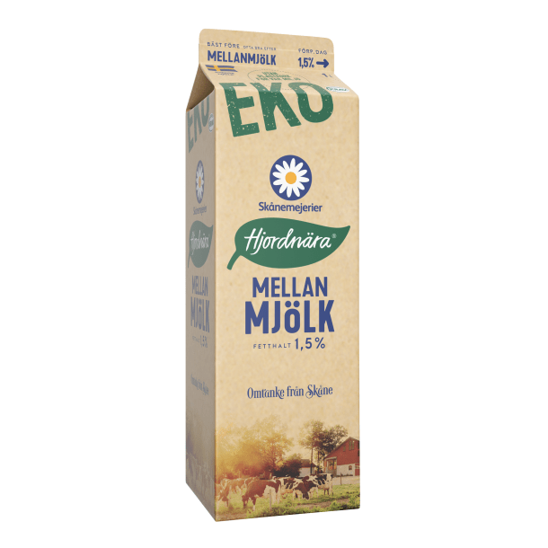 Mellanmjölk Ekologisk 1,5% 1 L, Skånemejerier