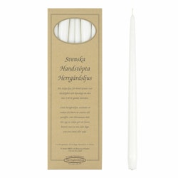 Herrgårdsljus Vita 38 cm, handstöpta