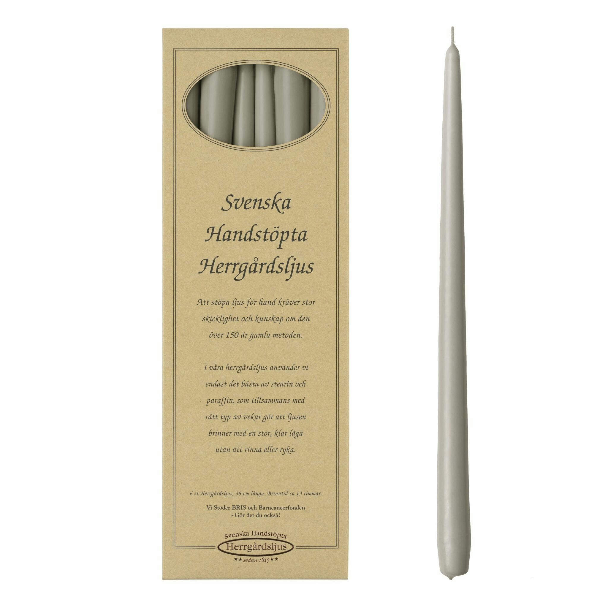 Herrgårdsljus Lin 38 cm, handstöpta