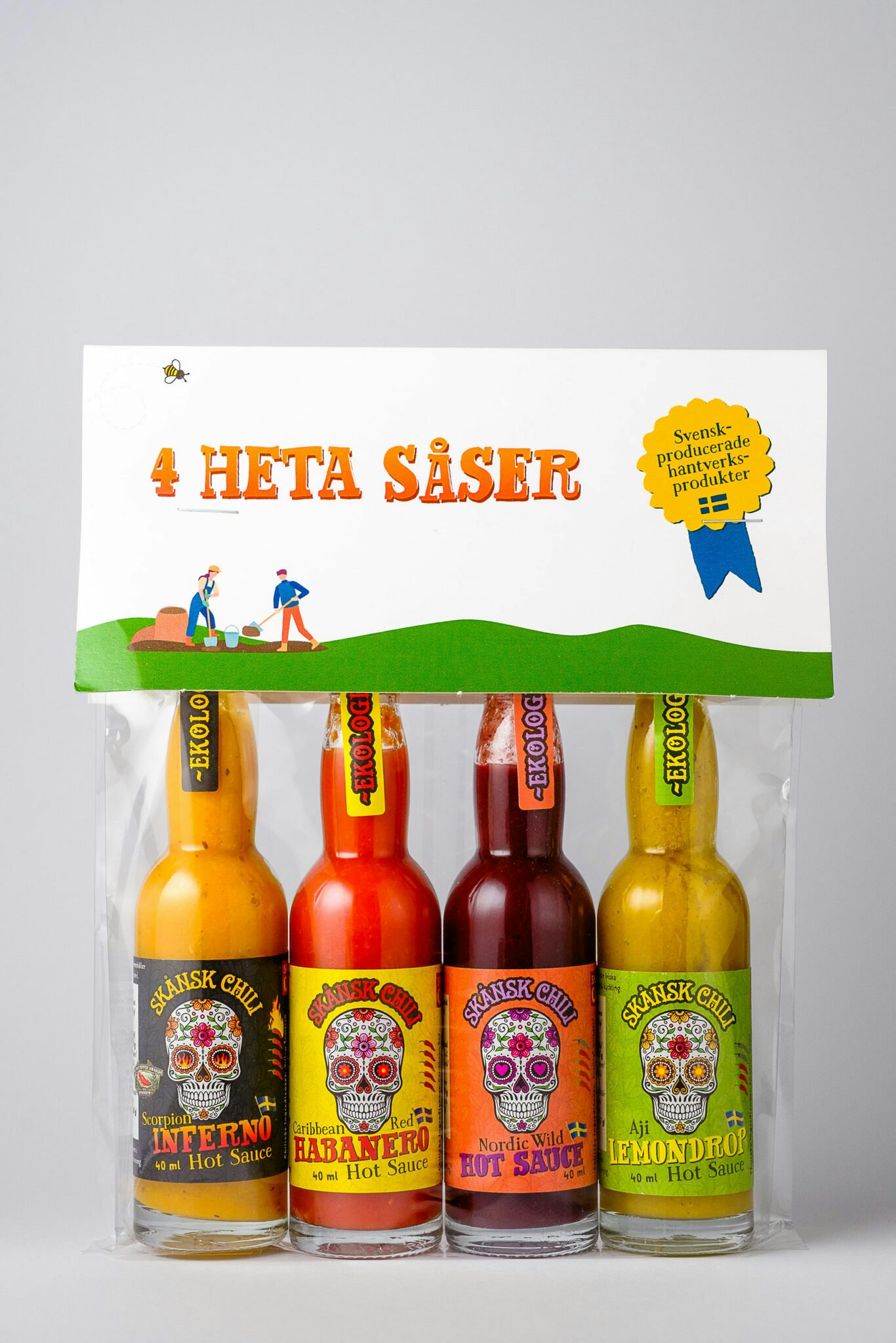 4 Heta Såser, presentförpackning, Skånsk Chili