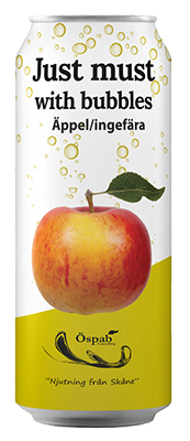 Just must med bubblor Äppel/Ingefära 25 cl, Öspab