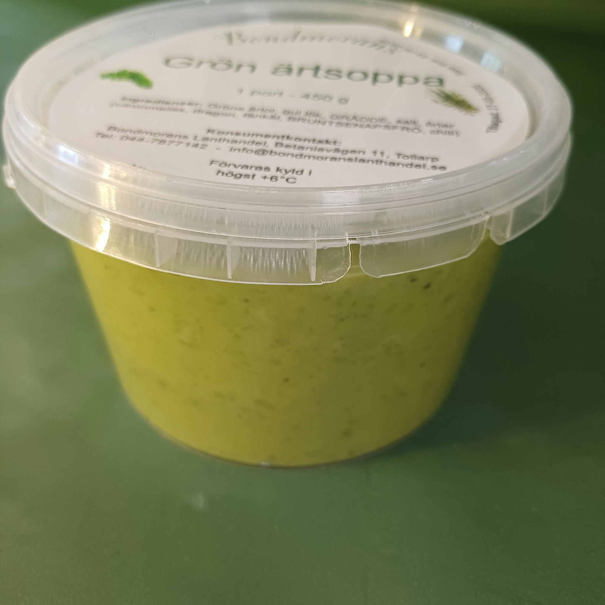 Grön ärtsoppa 450g, Bondmorans