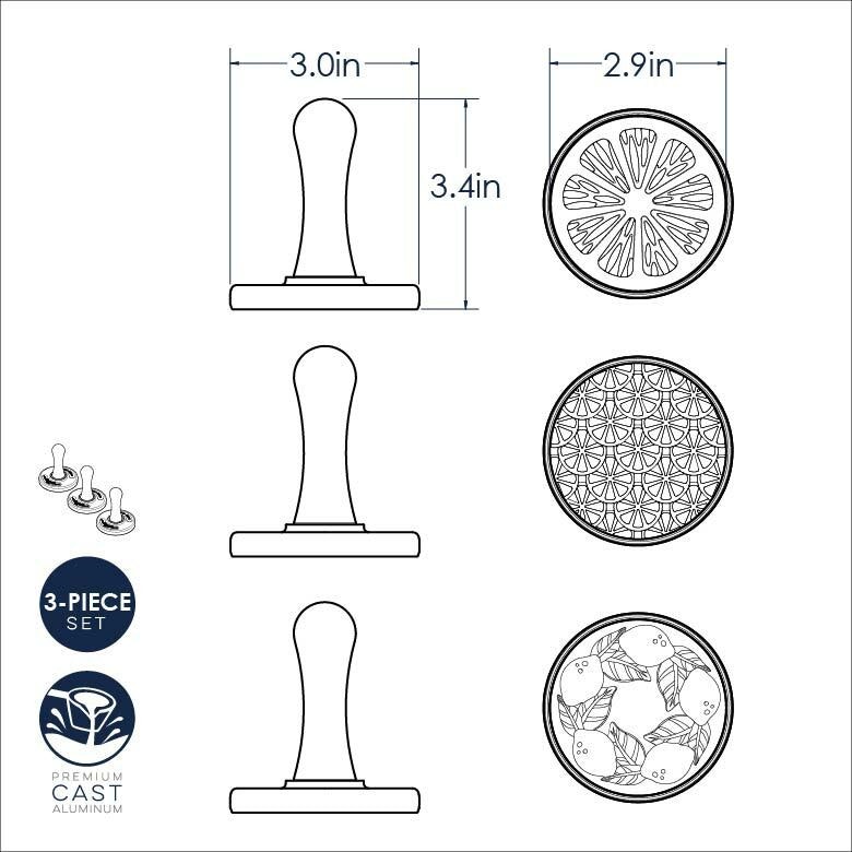 Kakstämpel Citrus, 3-pack Nordic Ware