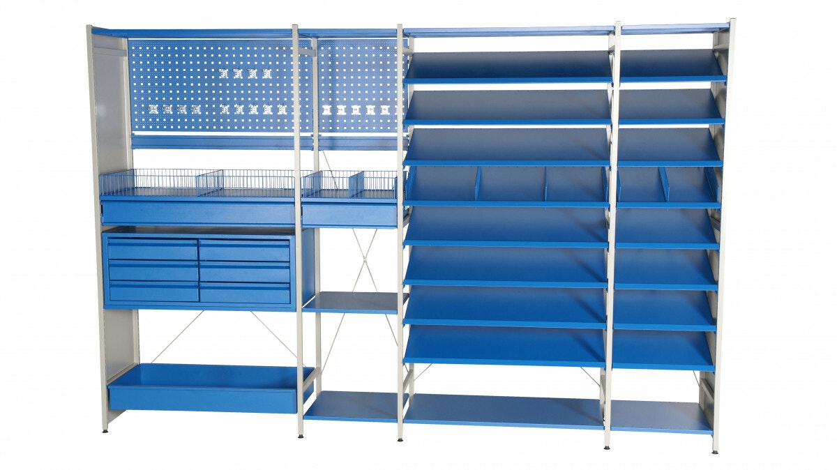 Hyllo Kit 5; 8 vinkl hyllor 1000mm grund