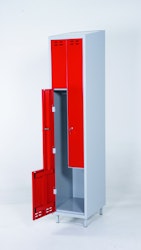 Klädskåp, röd/grå 2 d/Z-modell