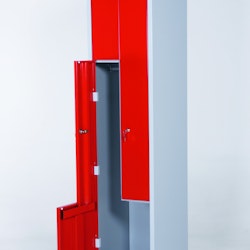 Klädskåp, röd/grå 2 d/Z-modell