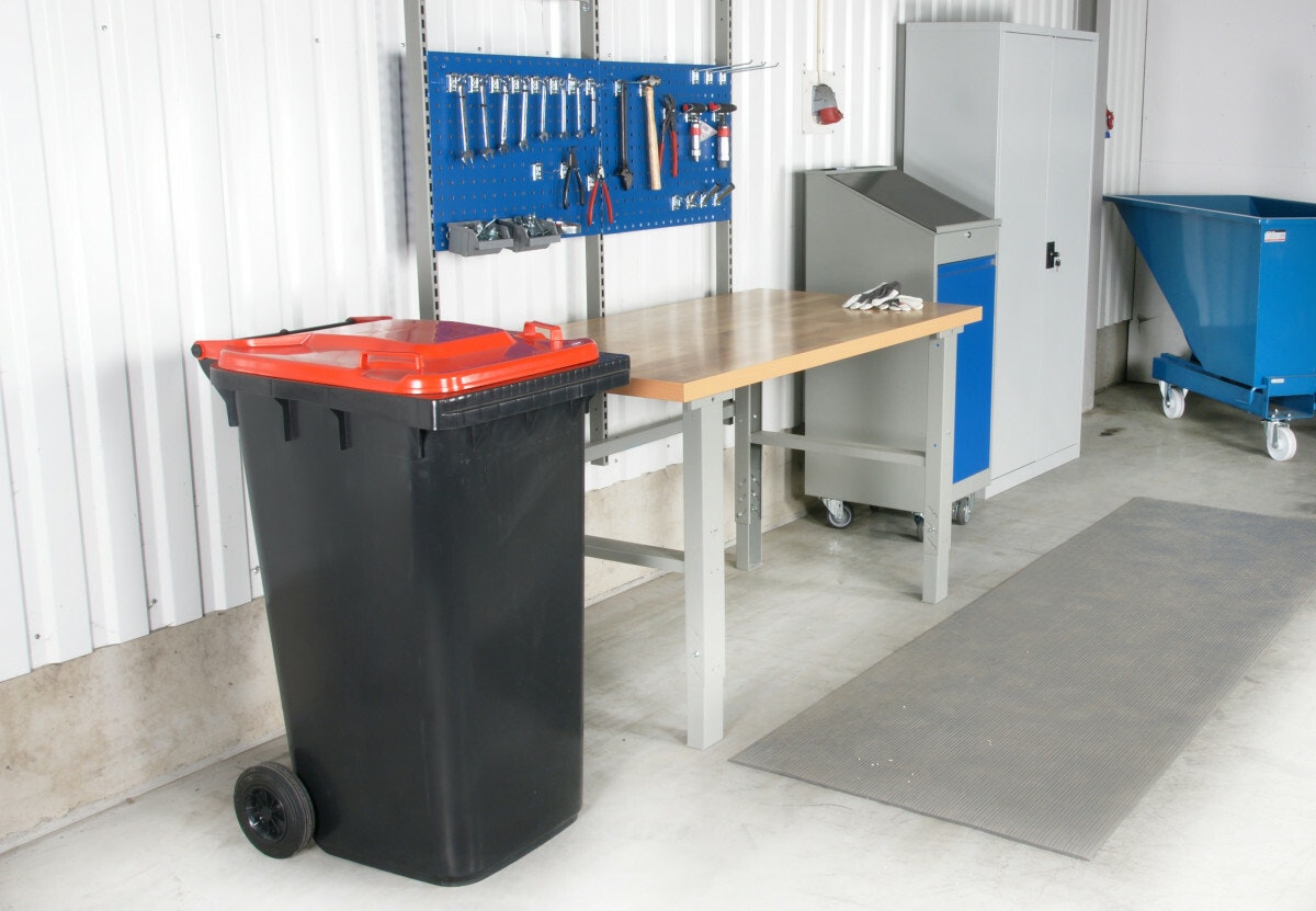 Avfallskärl 120 L, rött lock