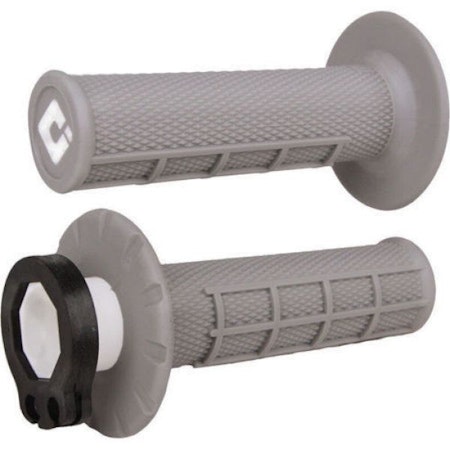 ODI Half Waffle MX Lock-On Grip Set 2 & 4 Stroke GRÅ