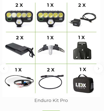LEDX LIGHTS Enduro Kit Pro 106Wh batteri